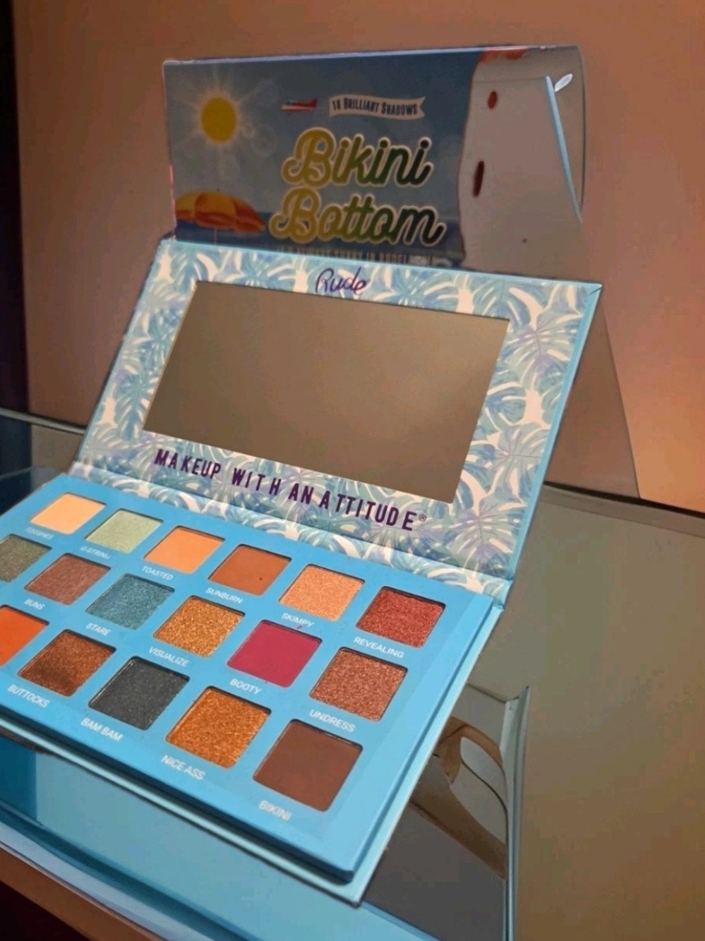 RUDE Cosmetics Bikini Bottom 18-Color Eyeshadow Palette Shimmer